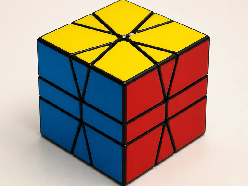 פאזל Square-1 פתור עם חלקי פינה ומקצוע בגדלים הנכונים